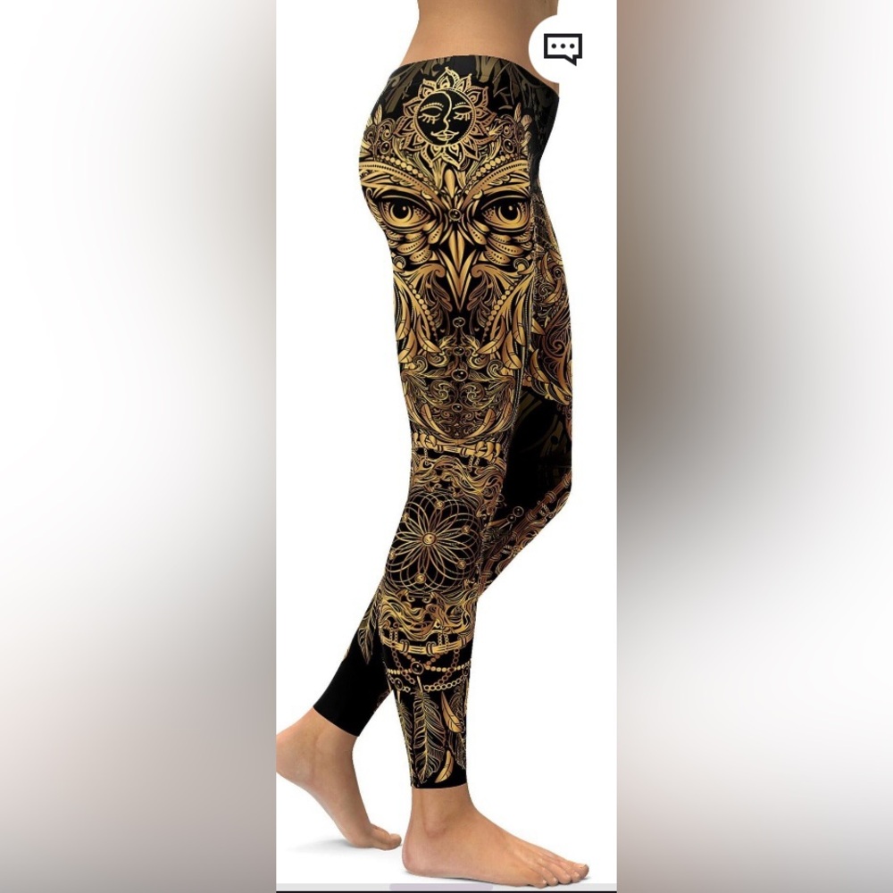 Gearbunch Golden Ornamental Owl Leggings